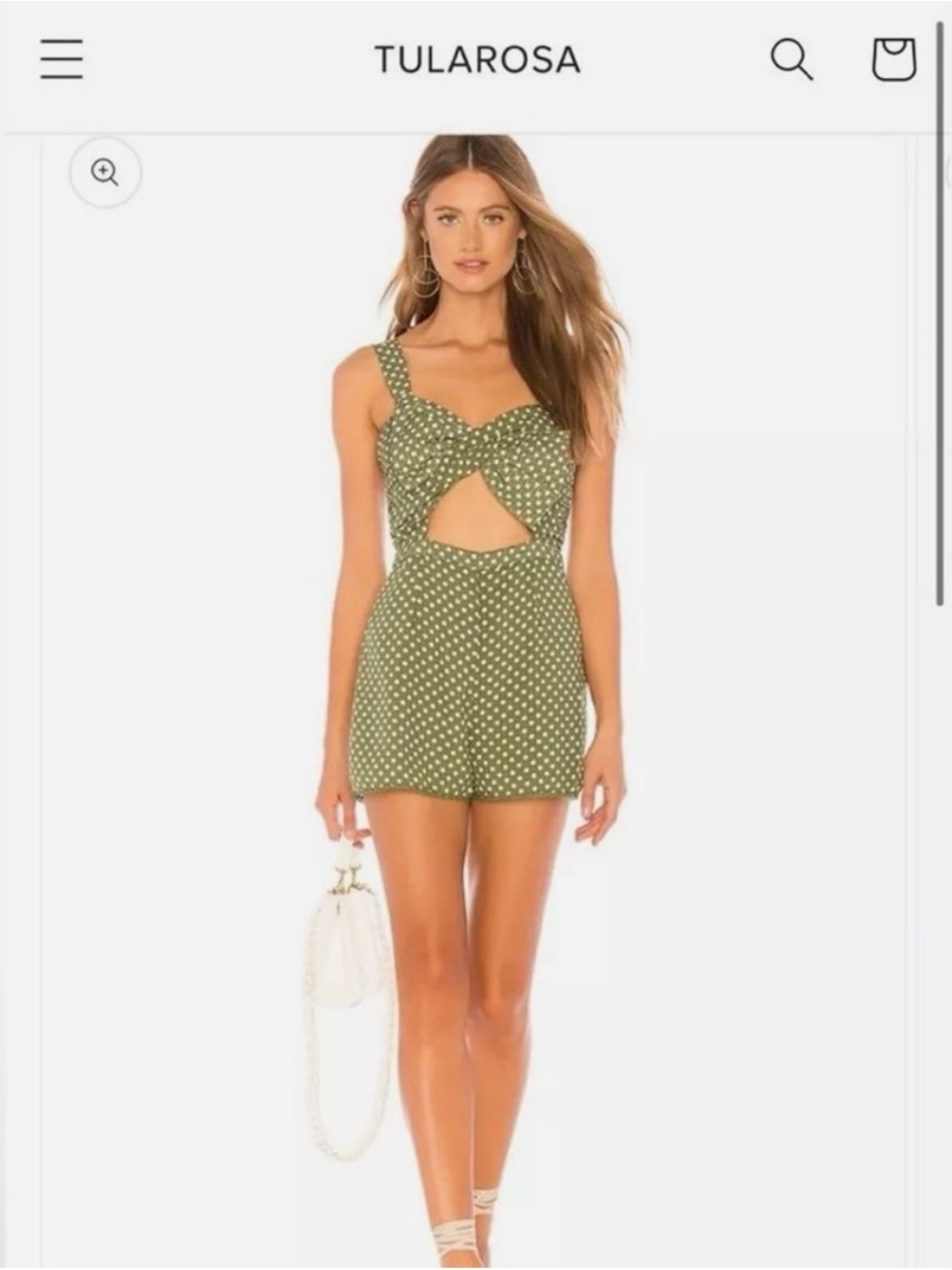 $140 revolve Tularosa Olive Polka Dot Cutout Romper